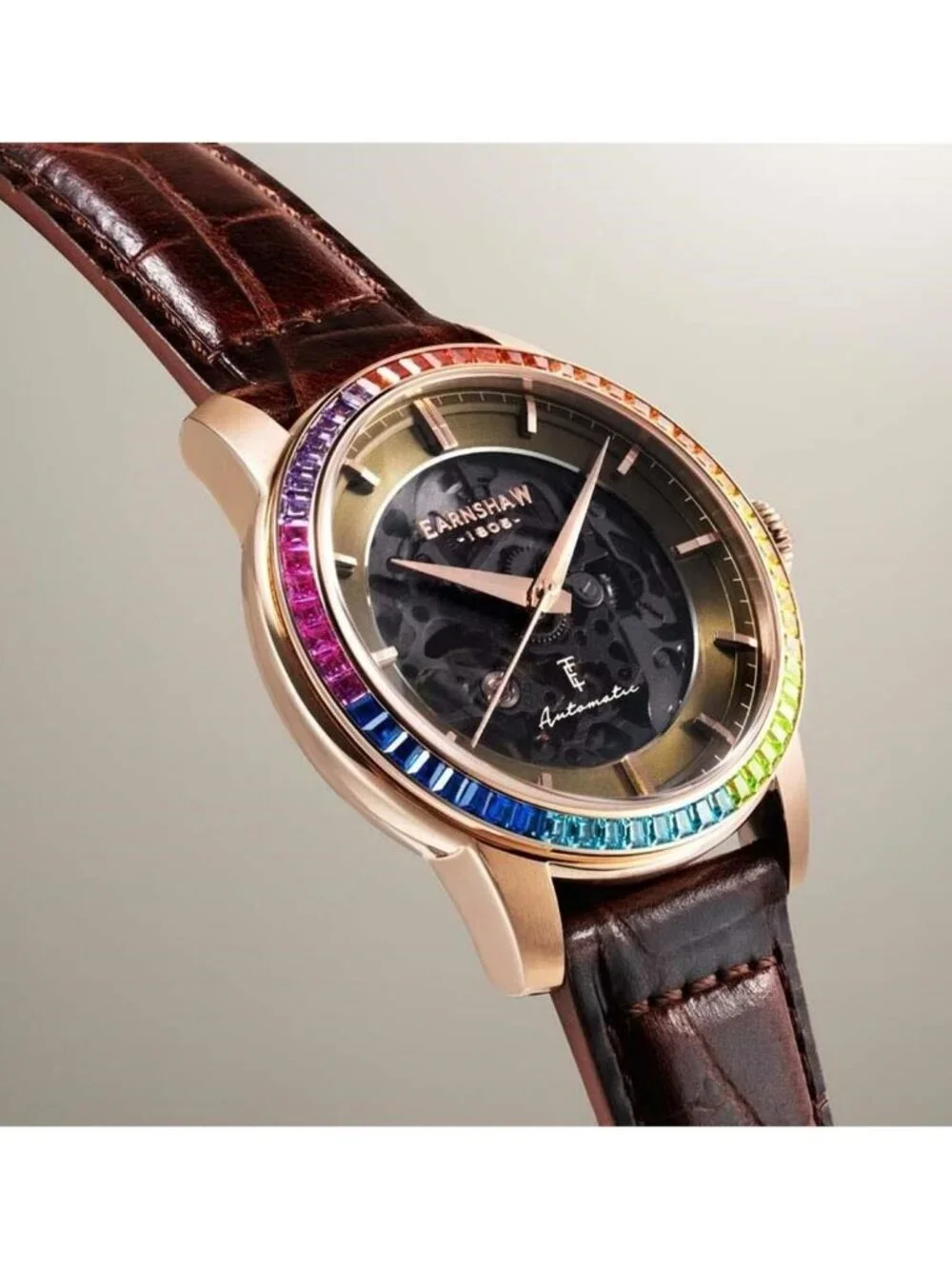 NWT Thomas Earnshaw Glory Automatic Brown Dial Men's Watch